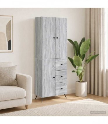 vidaXL Cabinet Set 2 pcs Grey Sonoma Engineered Wood