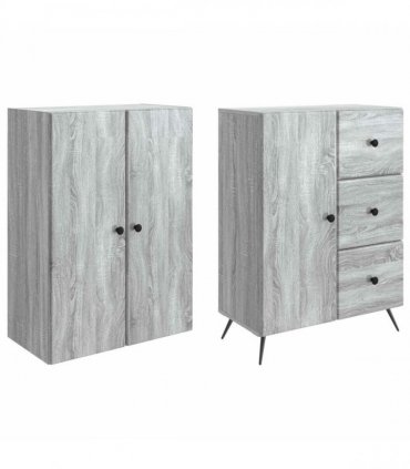 vidaXL Cabinet Set 2 pcs Grey Sonoma Engineered Wood