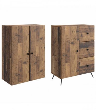 vidaXL Cabinet Set 2 pcs Old Wood Engineered Wood