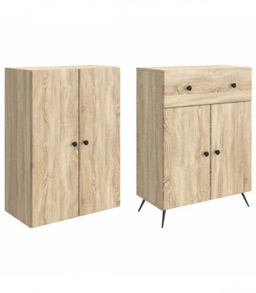 vidaXL Cabinet Set 2 pcs Sonoma Oak 66 x 34.5 x 90 cm Engineered Wood