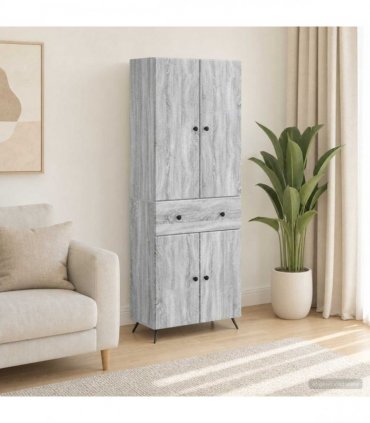 vidaXL Cabinet Set 2 pcs Grey Sonoma 66 x 34.5 x 90 cm Engineered Wood