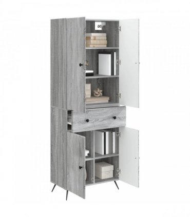 vidaXL Cabinet Set 2 pcs Grey Sonoma 66 x 34.5 x 90 cm Engineered Wood