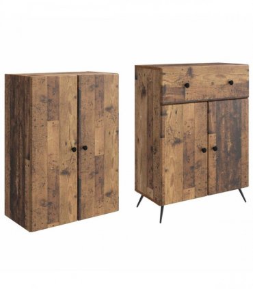 vidaXL Cabinet Set 2 pcs Old Wood 66 x 34.5 x 90 cm Engineered Wood