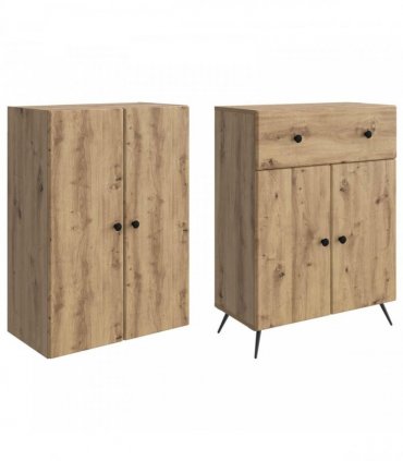 vidaXL Cabinet Set 2 pcs Artisan Oak 66 x 34.5 x 90 cm Engineered Wood