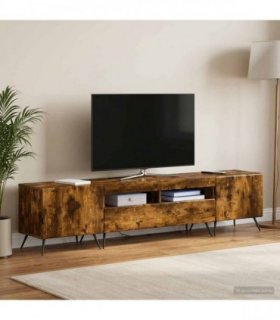 vidaXL LED TV Cabinet BREDA 3 pcs Smoked Oak Engineered Wood