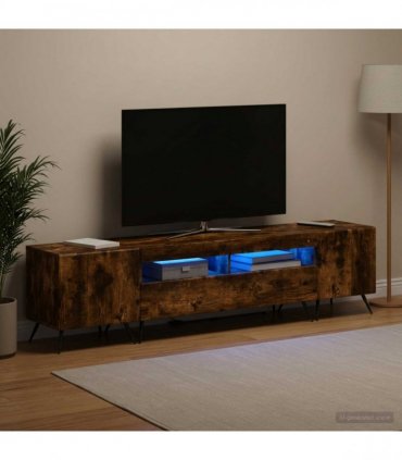 vidaXL LED TV Cabinet BREDA 3 pcs Smoked Oak Engineered Wood