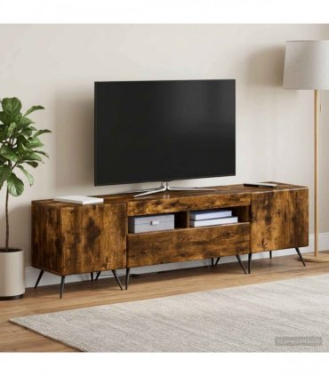 vidaXL LED TV Cabinet BREDA 3 pcs Smoked Oak Engineered Wood