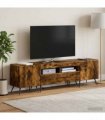 vidaXL LED TV Cabinet BREDA 3 pcs Smoked Oak Engineered Wood