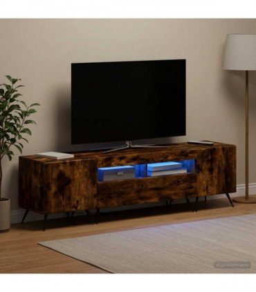 vidaXL LED TV Cabinet BREDA 3 pcs Smoked Oak Engineered Wood