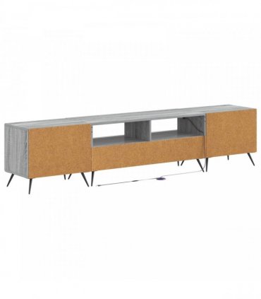 vidaXL LED TV Cabinet BREDA 3 pcs Grey Sonoma Engineered Wood