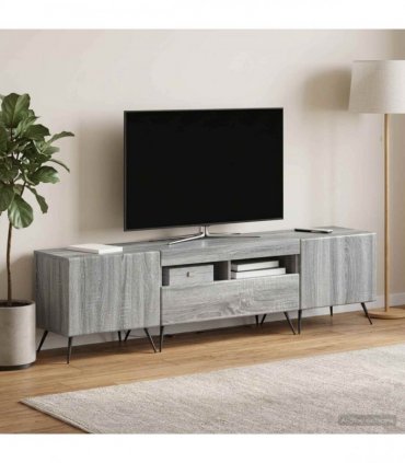 vidaXL LED TV Cabinet BREDA 3 pcs Grey Sonoma Engineered Wood