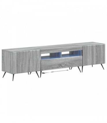 vidaXL LED TV Cabinet BREDA 3 pcs Grey Sonoma Engineered Wood