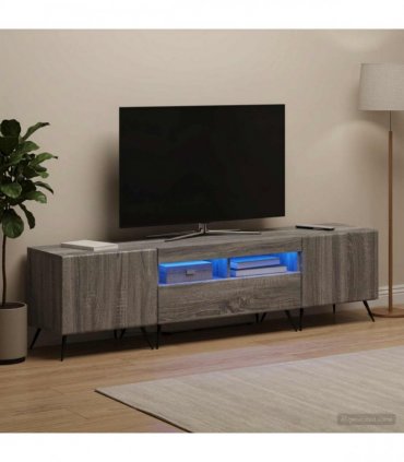 vidaXL LED TV Cabinet BREDA 3 pcs Grey Sonoma Engineered Wood