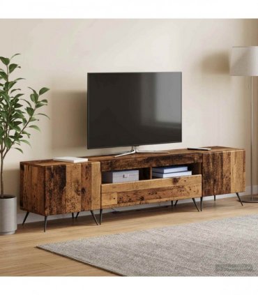 vidaXL LED TV Cabinet BREDA 3 pcs Old Wood Engineered Wood