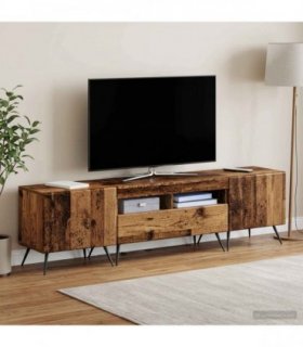 vidaXL LED TV Cabinet BREDA 3 pcs Old Wood Engineered Wood