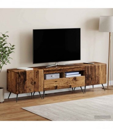 vidaXL LED TV Cabinet BREDA 3 pcs Old Wood Engineered Wood
