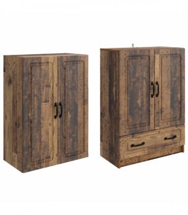 vidaXL Cabinet Set 2 pcs Old Wood Engineered Wood