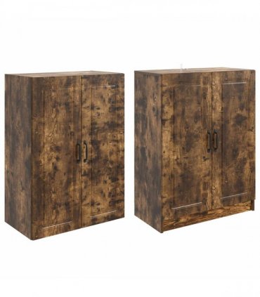 vidaXL Cabinet Set 2 pcs Smoked Oak 66 x 34.5 x 87 cm Engineered Wood
