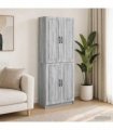 vidaXL Cabinet Set 2 pcs Grey Sonoma 66 x 34.5 x 87 cm Engineered Wood