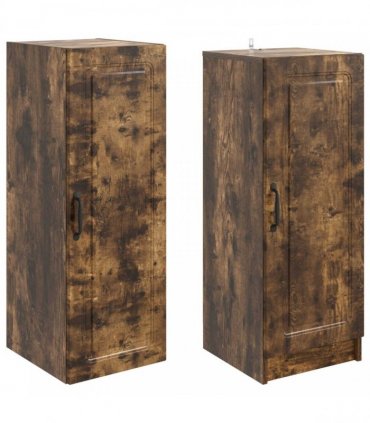 vidaXL Cabinet Set 2 pcs Smoked Oak 33 x 34.5 x 87 cm Engineered Wood