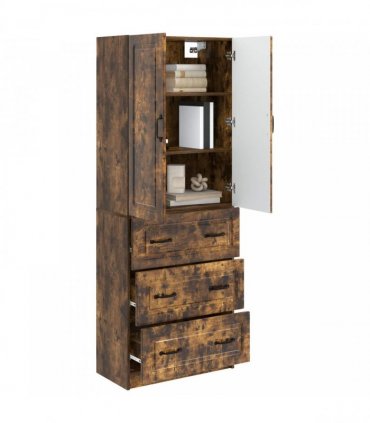 vidaXL Cabinet Set 2 pcs 66 x 34.5 x 87 cm Engineered Wood Smoked Oak