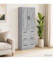vidaXL Cabinet Set 2 pcs 66 x 34.5 x 87 cm Engineered Wood Grey Sonoma