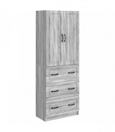 vidaXL Cabinet Set 2 pcs 66 x 34.5 x 87 cm Engineered Wood Grey Sonoma