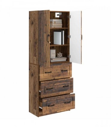 vidaXL Cabinet Set 2 pcs 66 x 34.5 x 87 cm Engineered Wood Old Wood