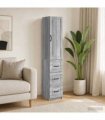 vidaXL Cabinet Set 2 pcs 33 x 34.5 x 87 cm Engineered Wood Grey Sonoma