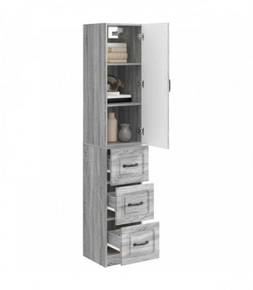 vidaXL Cabinet Set 2 pcs 33 x 34.5 x 87 cm Engineered Wood Grey Sonoma