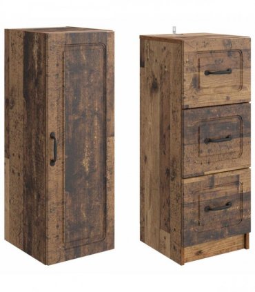vidaXL Cabinet Set 2 pcs 33 x 34.5 x 87 cm Engineered Wood Old Wood