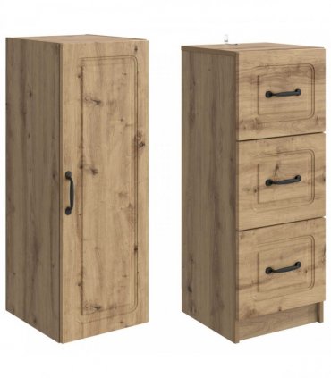 vidaXL Cabinet Set 2 pcs 33 x 34.5 x 87 cm Engineered Wood Artisan Oak