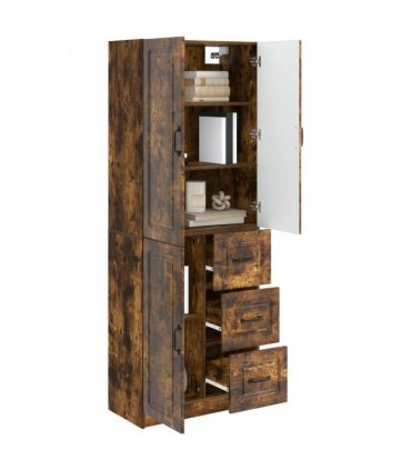 vidaXL Cabinet Set 2 pcs Smoked Oak 66 x 34.5 x 87 cm Engineered Wood