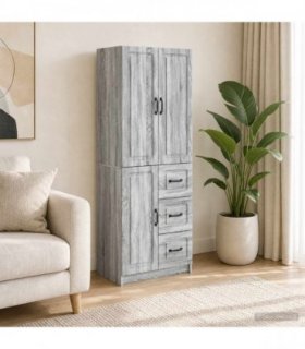 vidaXL Cabinet Set 2 pcs Grey Sonoma Engineered Wood