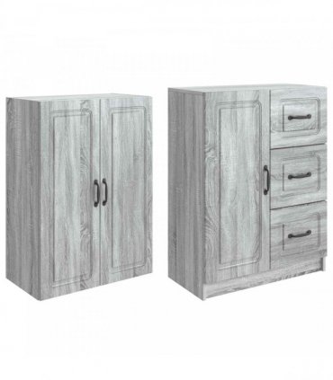 vidaXL Cabinet Set 2 pcs Grey Sonoma Engineered Wood