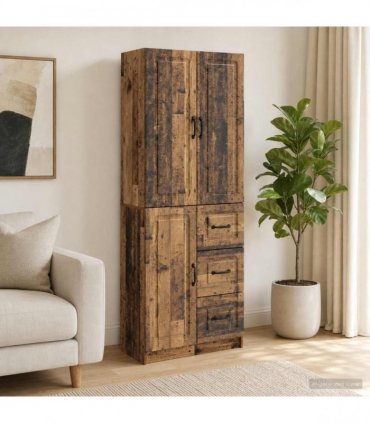 vidaXL Cabinet Set 2 pcs Old Wood Engineered Wood