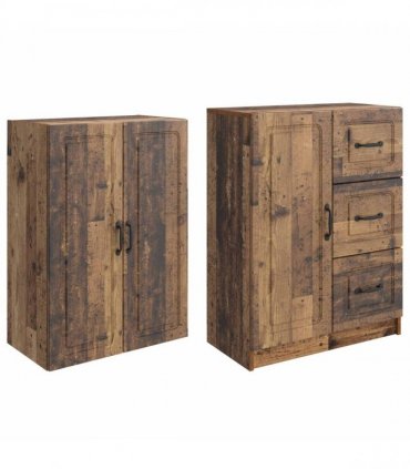 vidaXL Cabinet Set 2 pcs Old Wood Engineered Wood