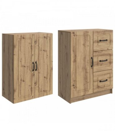 vidaXL Cabinet Set 2 pcs Artisan Oak Engineered Wood