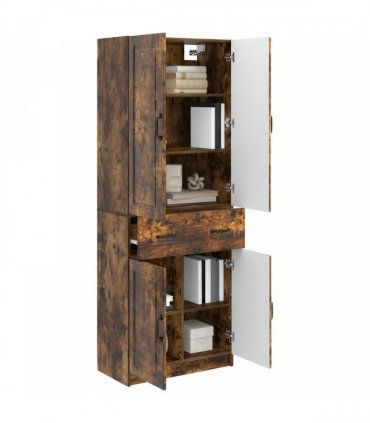 vidaXL Cabinet Set 2 pcs Smoked Oak Engineered Wood