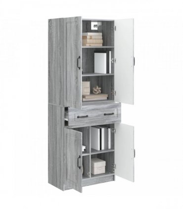vidaXL Cabinet Set 2 pcs Grey Sonoma Engineered Wood