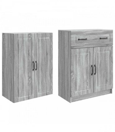 vidaXL Cabinet Set 2 pcs Grey Sonoma Engineered Wood