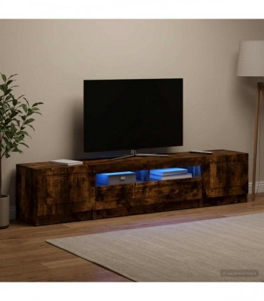vidaXL LED TV Cabinet UTRECHT 3 pcs Smoked Oak Engineered Wood