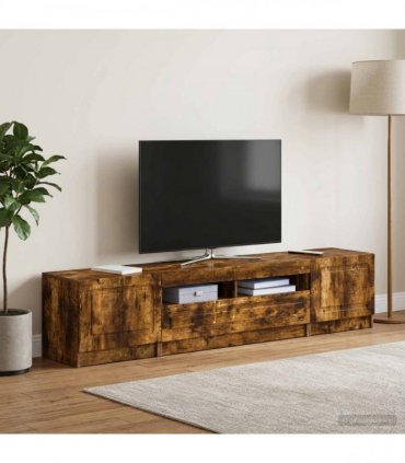 vidaXL LED TV Cabinet UTRECHT 3 pcs Smoked Oak Engineered Wood