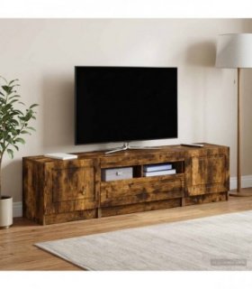 vidaXL LED TV Cabinet UTRECHT 3 pcs Smoked Oak Engineered Wood