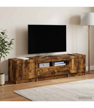 vidaXL LED TV Cabinet UTRECHT 3 pcs Smoked Oak Engineered Wood