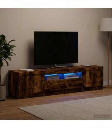 vidaXL LED TV Cabinet UTRECHT 3 pcs Smoked Oak Engineered Wood