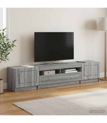 vidaXL LED TV Cabinet UTRECHT 3 pcs Grey Sonoma Engineered Wood