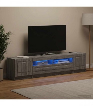 vidaXL LED TV Cabinet UTRECHT 3 pcs Grey Sonoma Engineered Wood