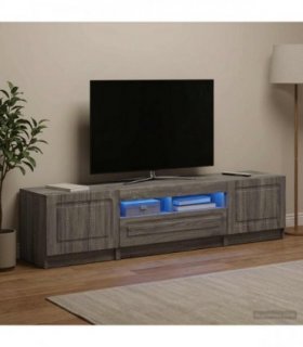 vidaXL LED TV Cabinet UTRECHT 3 pcs Grey Sonoma Engineered Wood