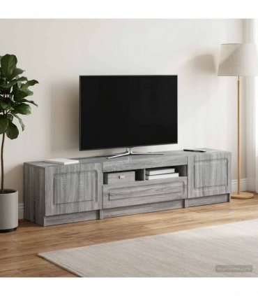 vidaXL LED TV Cabinet UTRECHT 3 pcs Grey Sonoma Engineered Wood